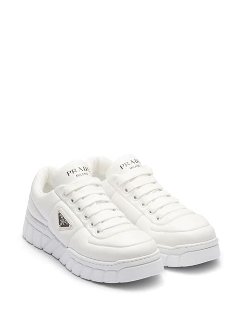 Prada: White Padded Sneakers 